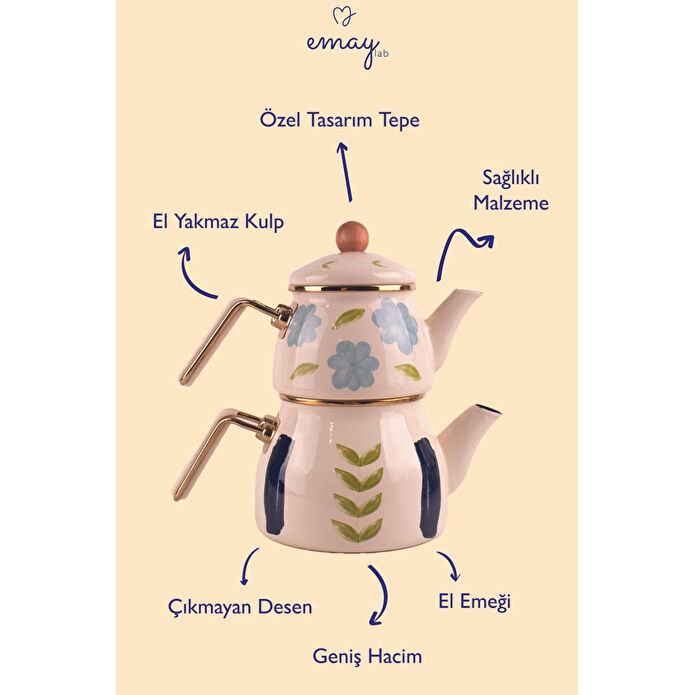 Emaylab Bloom Emaye Çaydanlık
