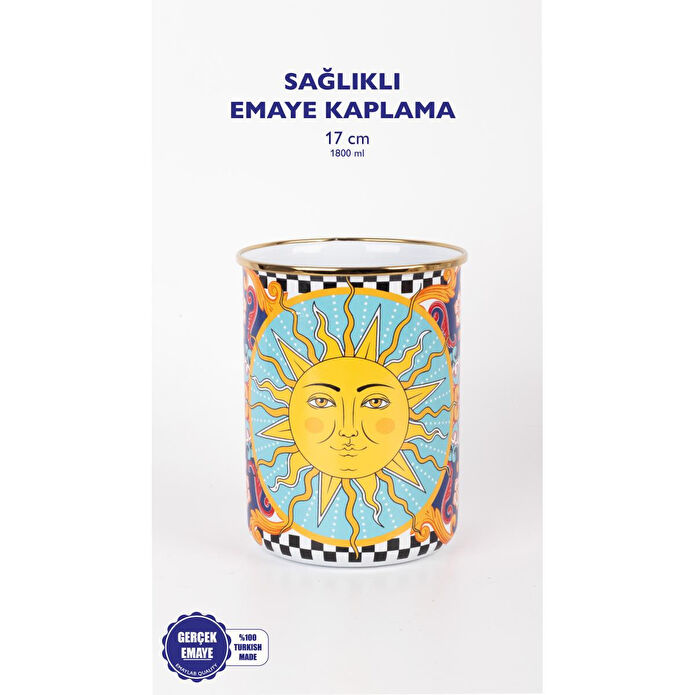 Emaylab Mısharu 17 Cm Emaye Kavanoz, Vazo