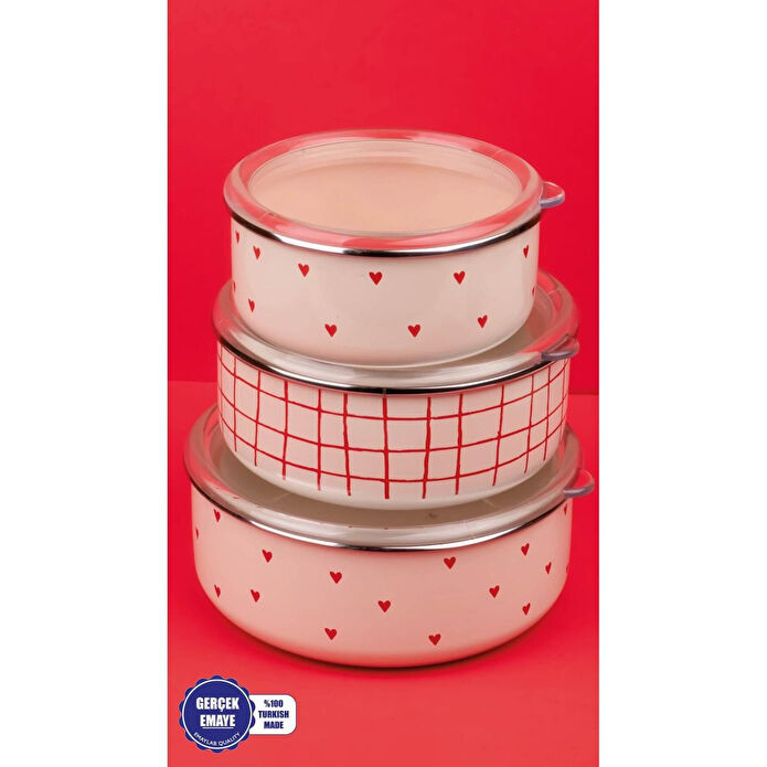 Emaylab Cupid Vakum Kapaklı Yiyecek Saklama Kabı Seti (ocaklarda Kullanilabi̇li̇r)