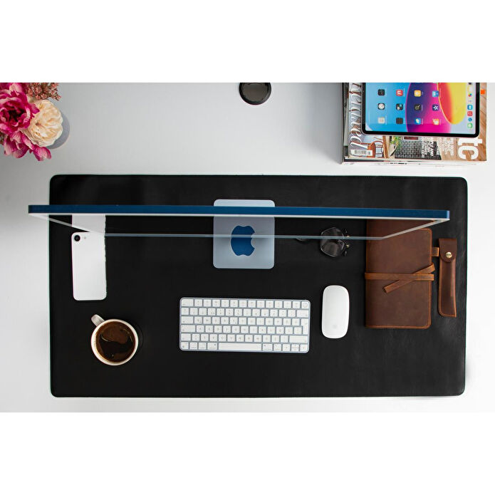 Bloominbag Still & Silent – Charcoal Gerçek Deri Masa Matı Macbook Altlığı Ve Mousepad