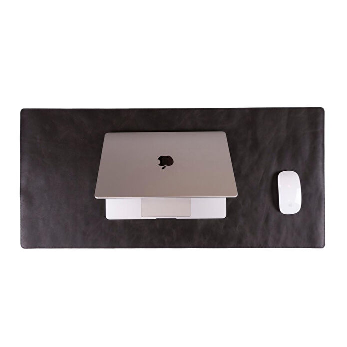 Bloominbag Still & Silent – Charcoal Gerçek Deri Masa Matı Macbook Altlığı Ve Mousepad