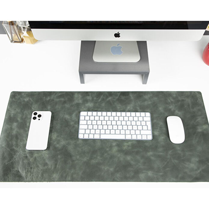 Bloominbag Still & Silent – Pickle Gerçek Deri Desk Mat Macbook Altlığı Ve Mousepad