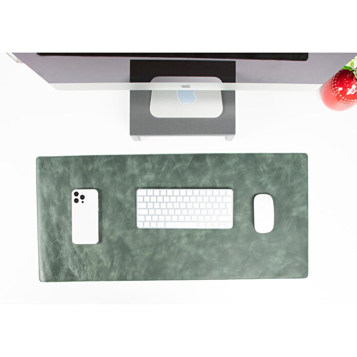 Bloominbag Still & Silent – Pickle Gerçek Deri Desk Mat Macbook Altlığı Ve Mousepad