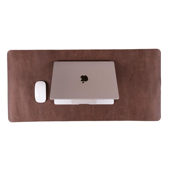 Bloominbag Still & Silent – Saddle Brown Gerçek Deri Desk Mat Macbook Altlığı Ve Mousepad