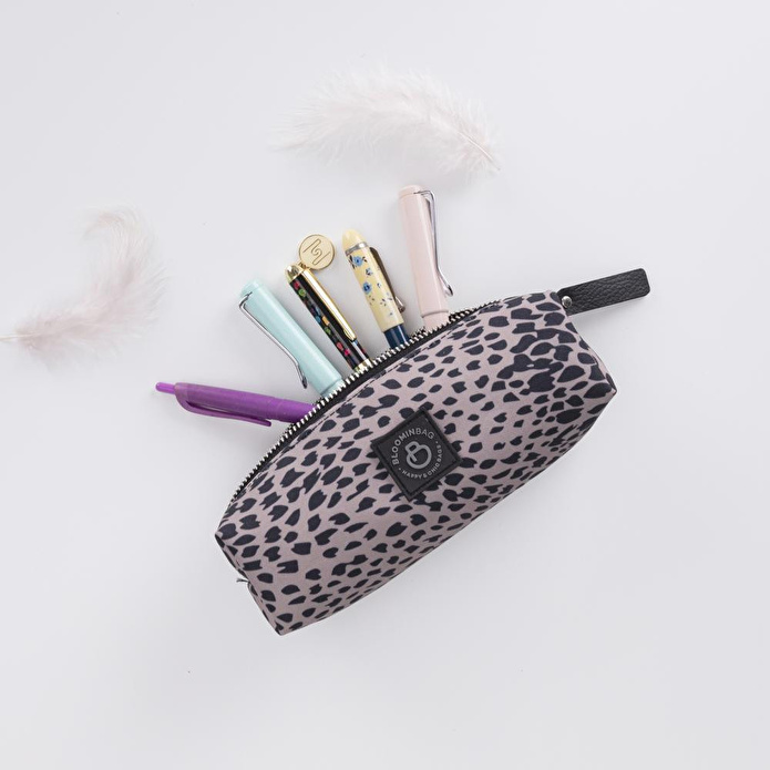 Bloominbag Leopard Cita Noir Makyaj Çantası / Kalem Kutusu