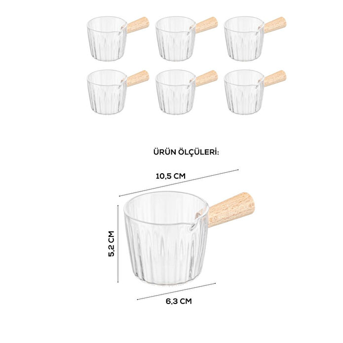 Vienev 6'lı Ahşap Saplı Akrilik Sosluk 80 Ml