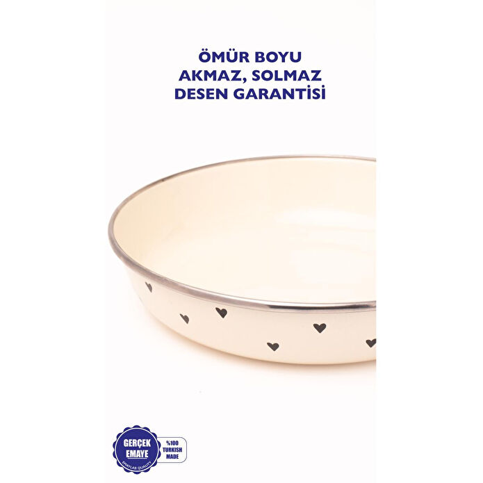 Emaylab Black Cupid Emaye Bowl Tabağı - Bowl Kase - Salata Kasesi - Sunum Kasesi 21cm