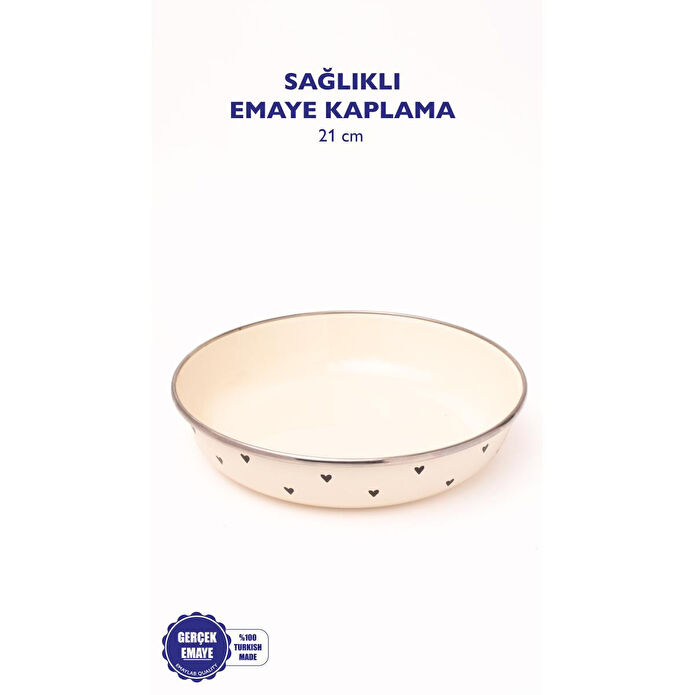 Emaylab Black Cupid Emaye Bowl Tabağı - Bowl Kase - Salata Kasesi - Sunum Kasesi 21cm