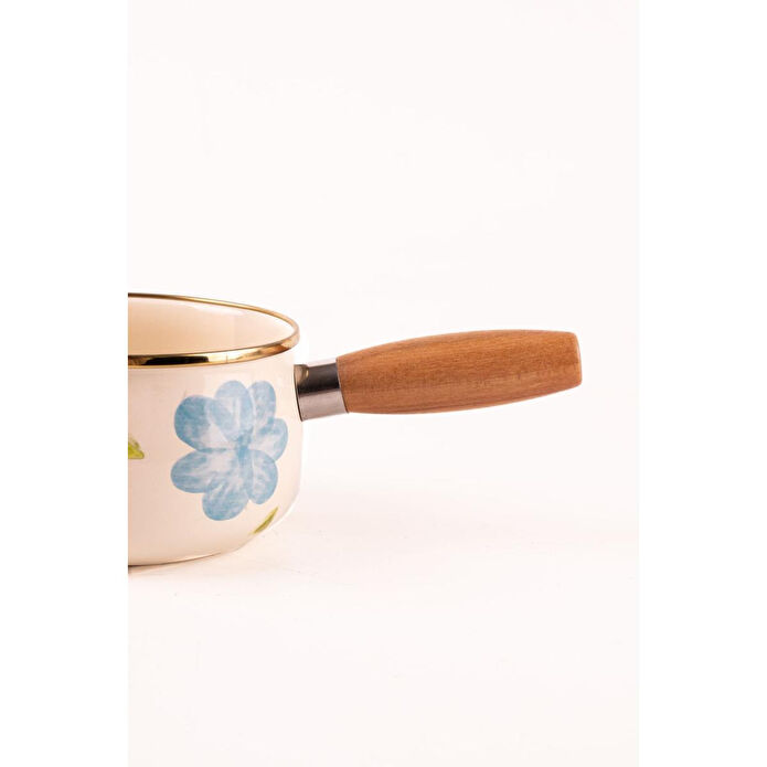 Emaylab Bloom Ahşap Saplı Emaye Sos Tavası 16cm 1,3 Litre (indüksi̇yon Dahi̇l Tüm Ocaklara Uygun)