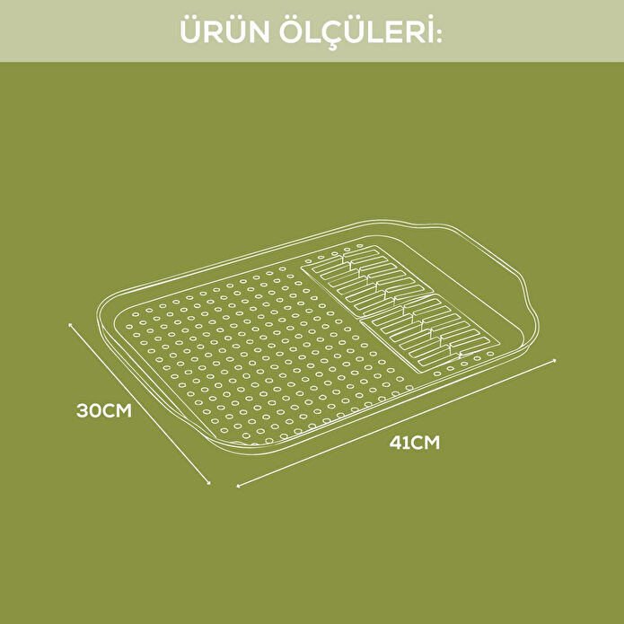 Vienev Çok Amaçlı Su Süzgeçli Kurutma Tepsisi | Sebze, Balık Ve Bulaşık İçin Pratik Kullanım Gri