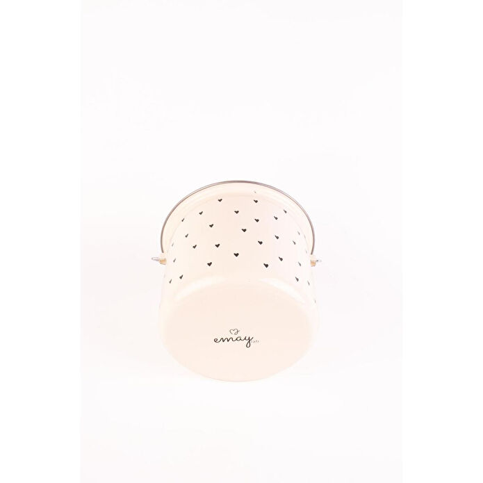 Emaylab Black Cupid Kalp Desenli Emaye Yoğurt/bakliyat Bakracı (20cm-3 Li̇tre-tüm Ocaklarla Uyumlu)