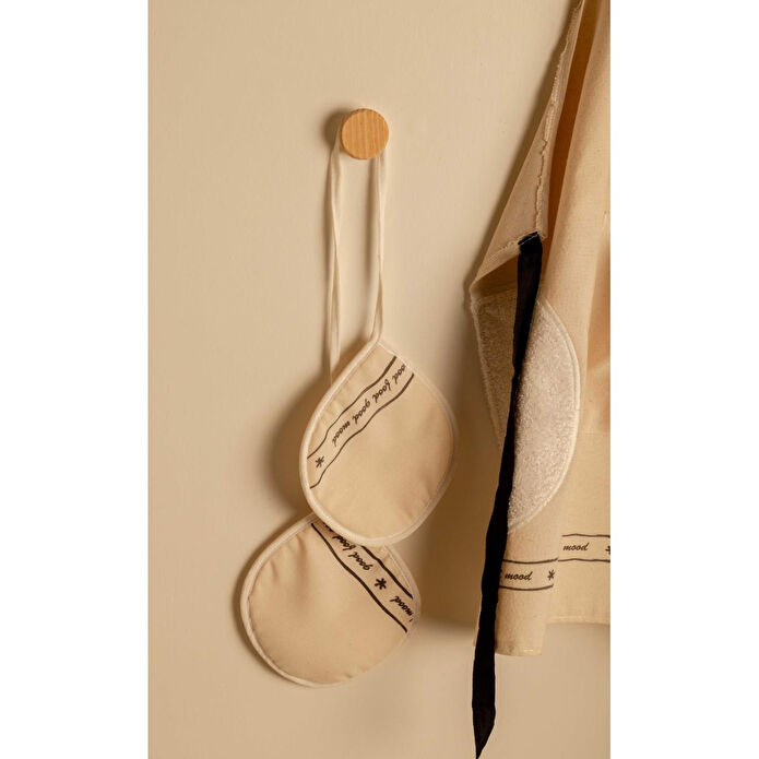 Emaylab Mood Desenli Mutfak Önlüğü Ve Tutmaç Seti (kendinden Havlulu-ayarlamalı Askılı)