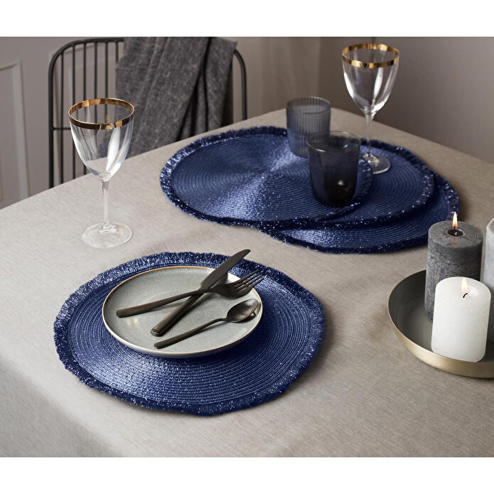 Tchibo 4 Adet Yuvarlak Amerikan Servis, Lacivert