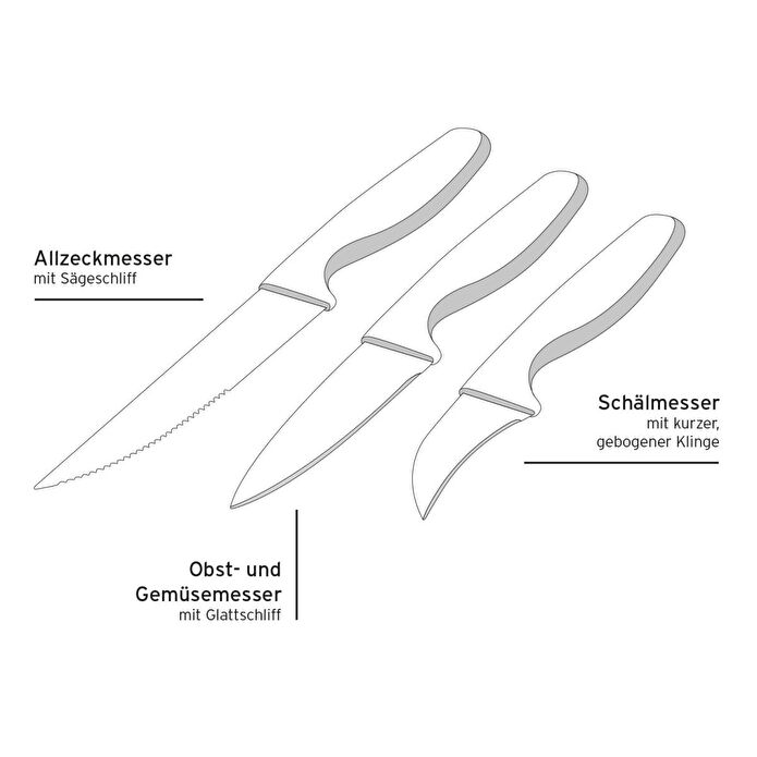 Tchibo 3 Adet Mutfak Bıçağı