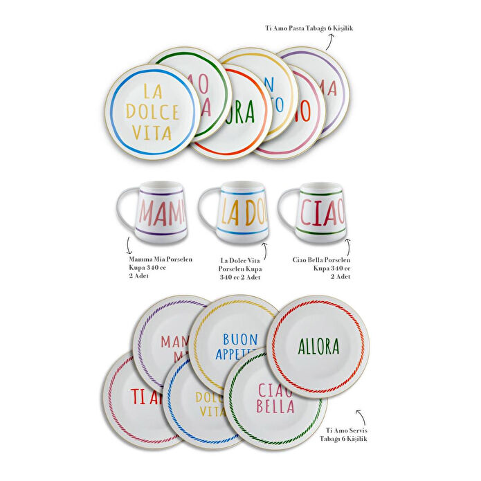 The Mia Ti Amo Keyif Seti 18 Parça 6 Kişilik