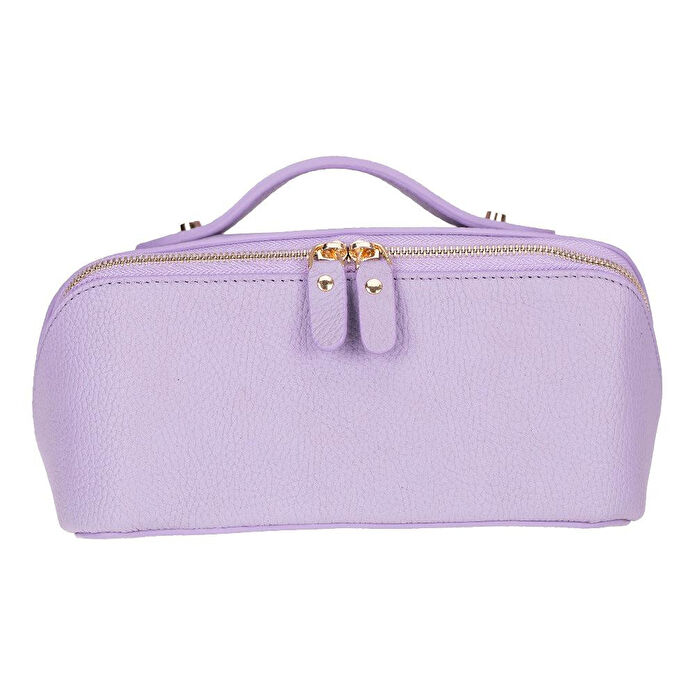 Bloominbag Ella Lilac Dusk Bloom – Deri Seyahat Ve Makyaj Çantası