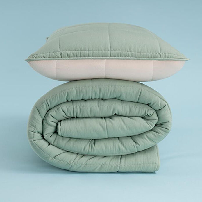 Othello Kullanımı Kolay Çift Kişilik Yastık Alezi Ve Yorgan Seti 220x240 Cm Yeşil - Egeo Life Serisi