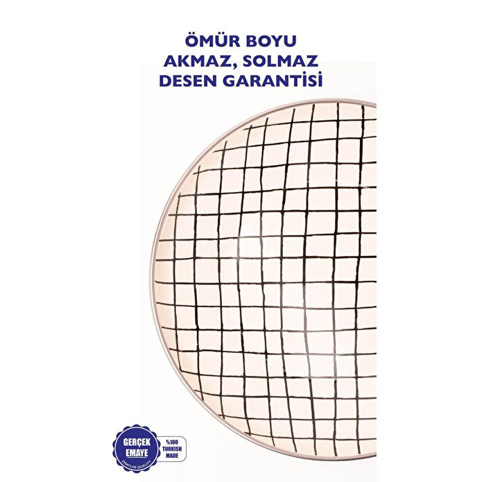 Emaylab Black Cupid Kareli Emaye Pasta/sunum Tabağı