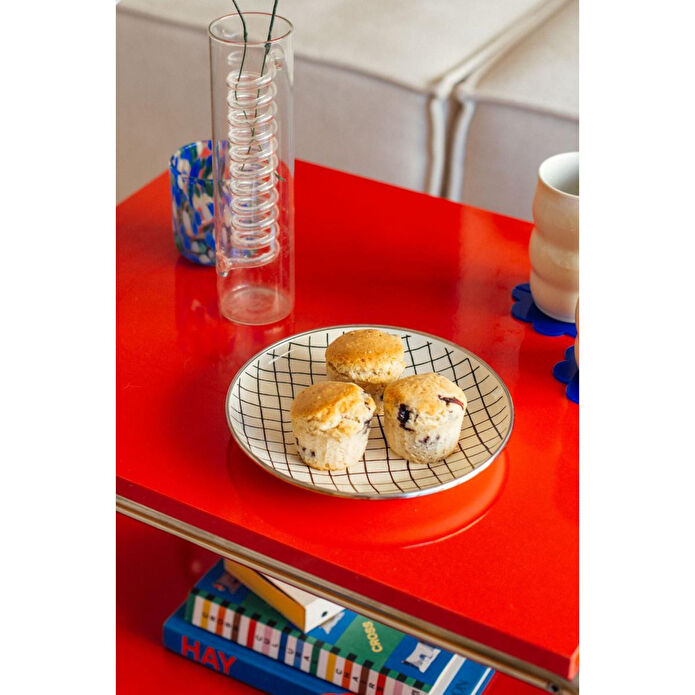 Emaylab Black Cupid Kareli Emaye Pasta/sunum Tabağı