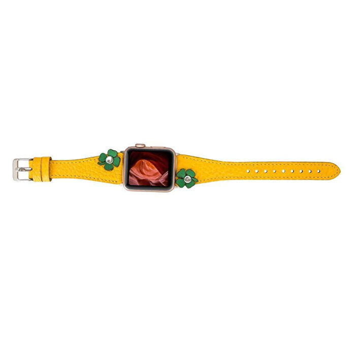 Bloominbag Clover Bloom Deri Apple Watch Kordonu - Sunburst Yellow