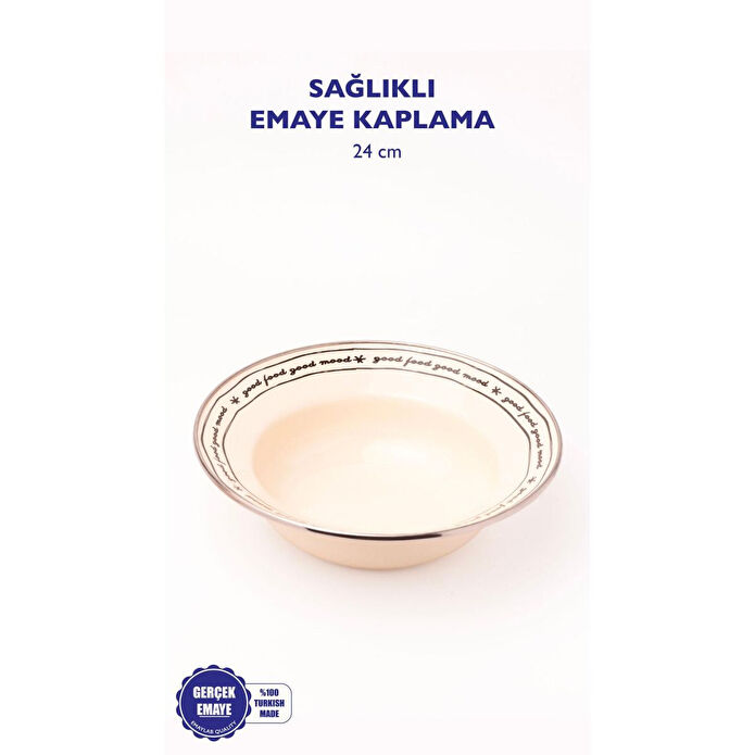 Emaylab Mood Emaye Çukur Makarna Ve Salata Tabağı