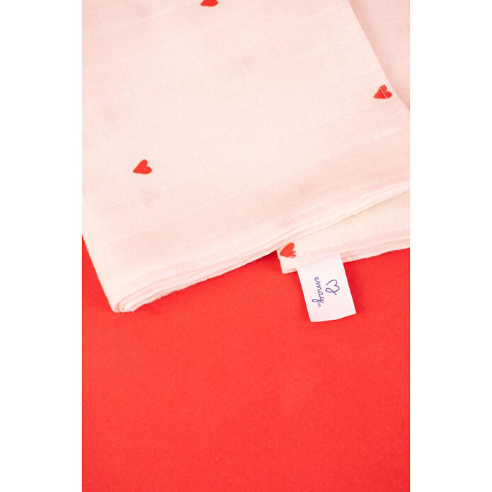 Emaylab Cupid Kalp Desenli %100 Müslin -pamuk Mutfak Kurulama Bezi Ve Bebek Omuz Bezi (3'lü Set)