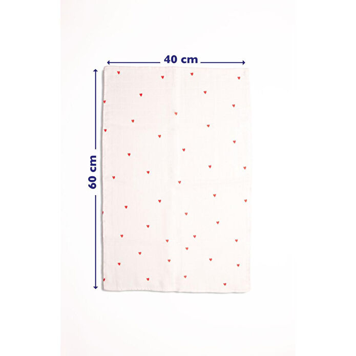 Emaylab Cupid Kalp Desenli %100 Müslin -pamuk Mutfak Kurulama Bezi Ve Bebek Omuz Bezi (3'lü Set)