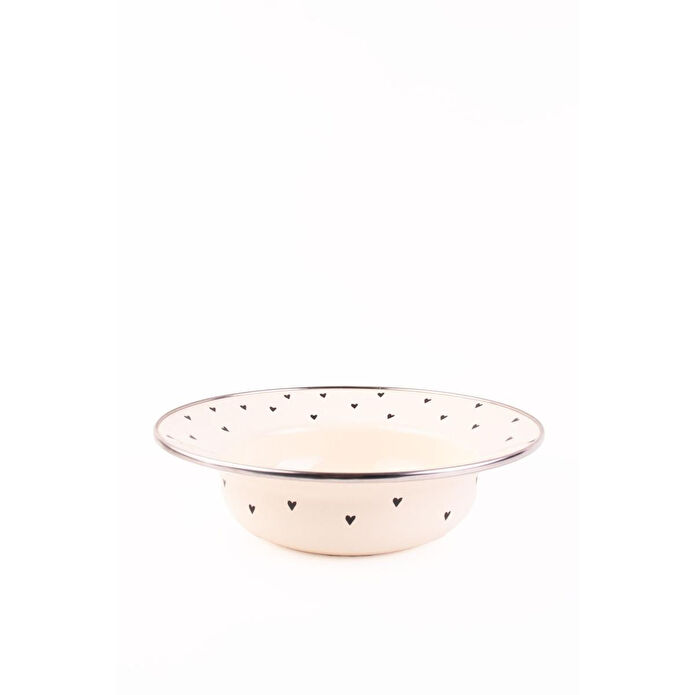 Emaylab Emaye Black Cupid Çukur Makarna Salata Tabağı 24cm