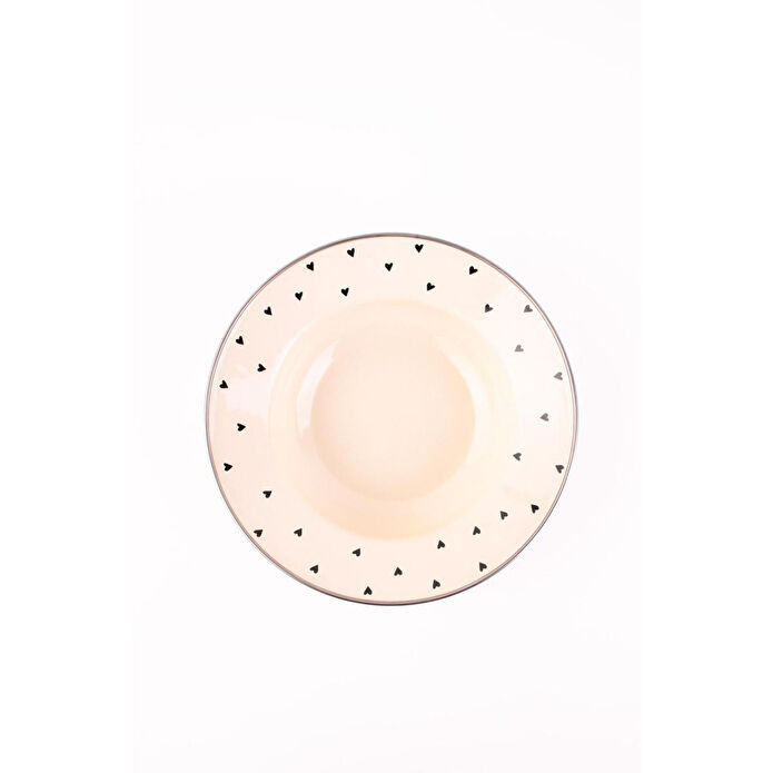 Emaylab Emaye Black Cupid Çukur Makarna Salata Tabağı 24cm