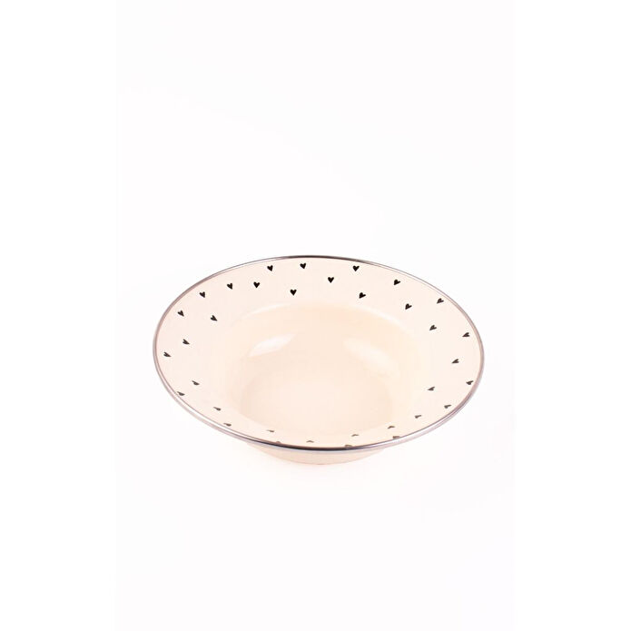 Emaylab Emaye Black Cupid Çukur Makarna Salata Tabağı 24cm