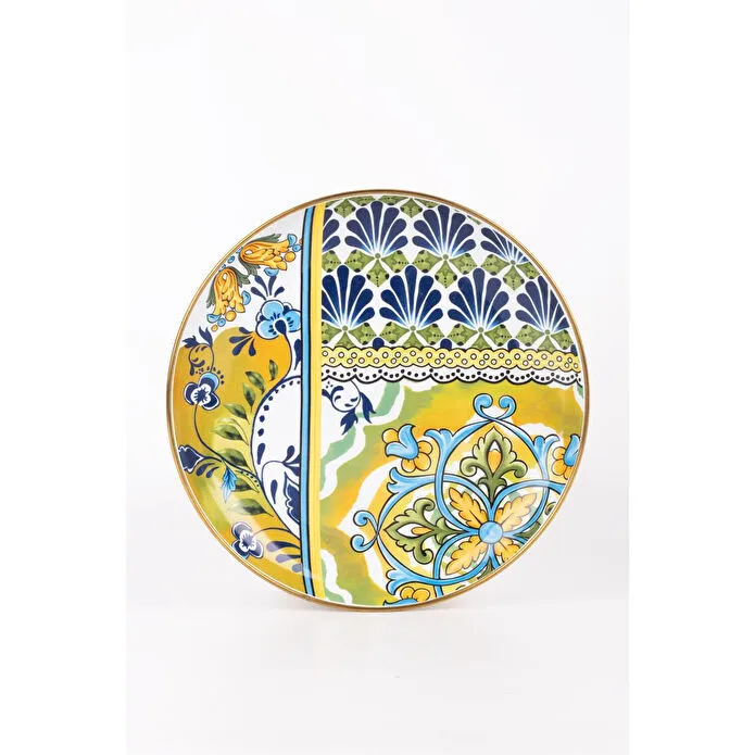 Emaylab Selge 26 Cm Dekoratif Emaye Servis Sunum Tabağı