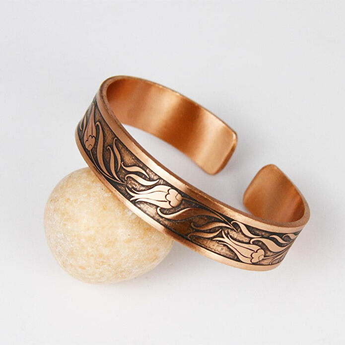 Coho Objet Coho Tılsım El Yapımı Bakır Dua Tulip Bileklik