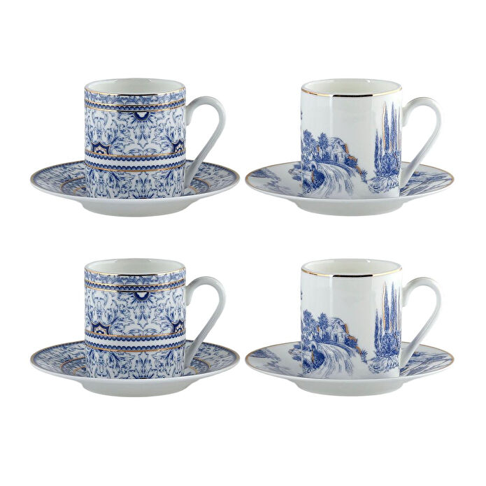 Lucky Art Florance Bone 4lu Kahve Fincani Seti