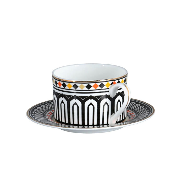 Lucky Art Margery Bone Porselen Barok Desenli 6 Li Çay Fincani Seti