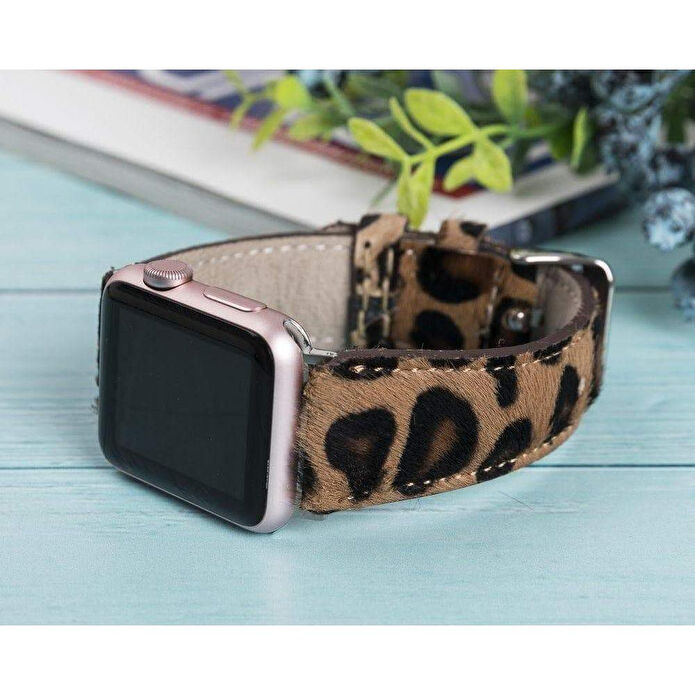 Bloominbag Wild Leopard Deri Apple Watch Kordon-44/45/46/49 Mm