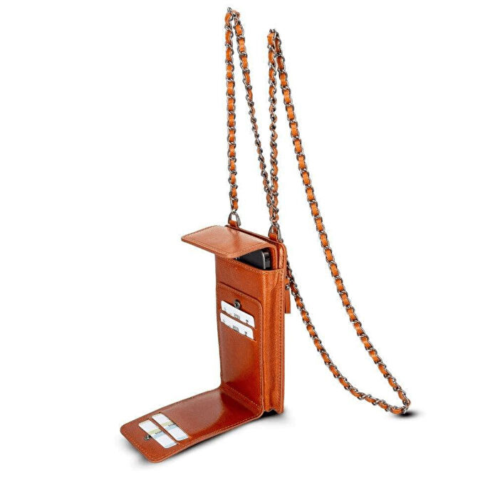 Bloominbag Bloomcross Cognac Tan Hakiki Deri Cüzdan & Telefon Çantası