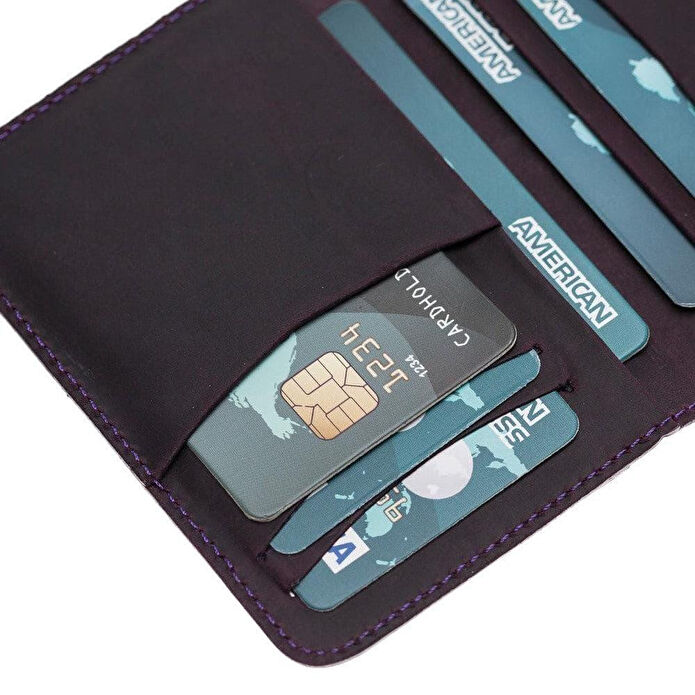 Bloominbag Bloomledger Deep Amethyst Hakiki Deri Bifold Cüzdan