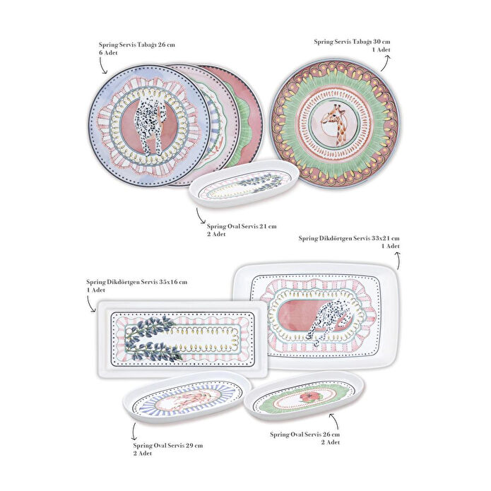 The Mia Spring Kahvaltı Takımı 6 Kişilik 15 Parça Set 1