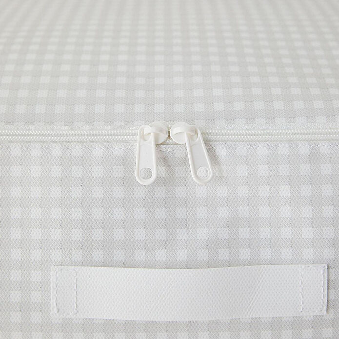 Home Wave 4'lü Büyük Boy Gri Pötikare Baza Altı Hurç Set 62 X 46 X 22 Cm