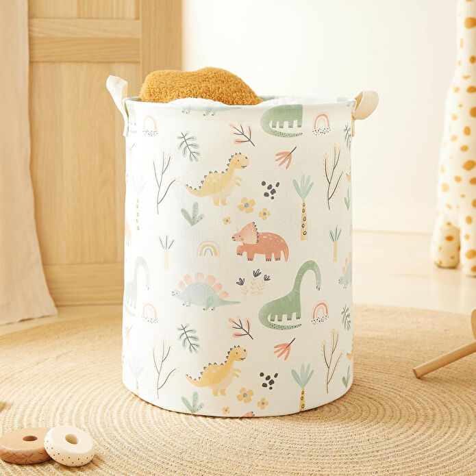 Home Wave Çocuk Odası Dinozor Desenli Oyuncak Sepeti 33 X 40 Cm