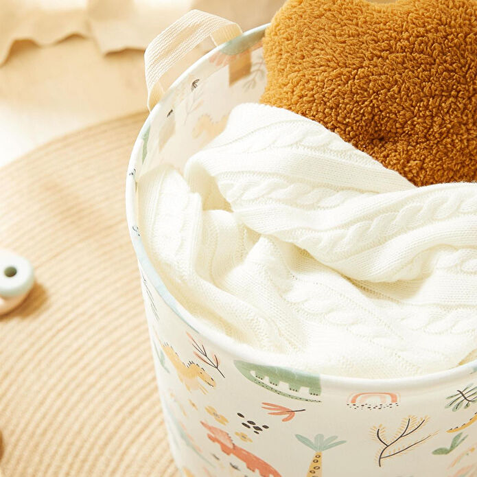 Home Wave Çocuk Odası Dinozor Desenli Oyuncak Sepeti 33 X 40 Cm