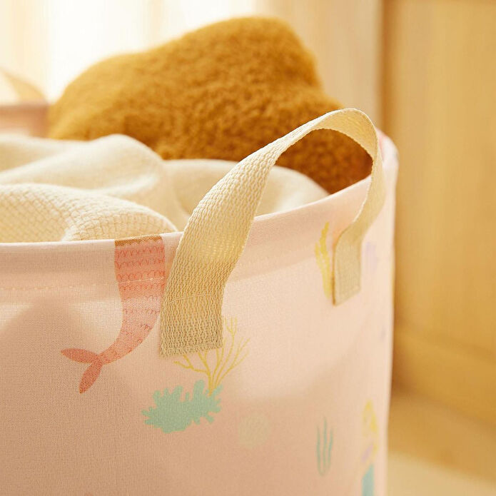 Home Wave Çocuk Odası Deniz Kızı Desenli Oyuncak Sepeti 33 X 40 Cm