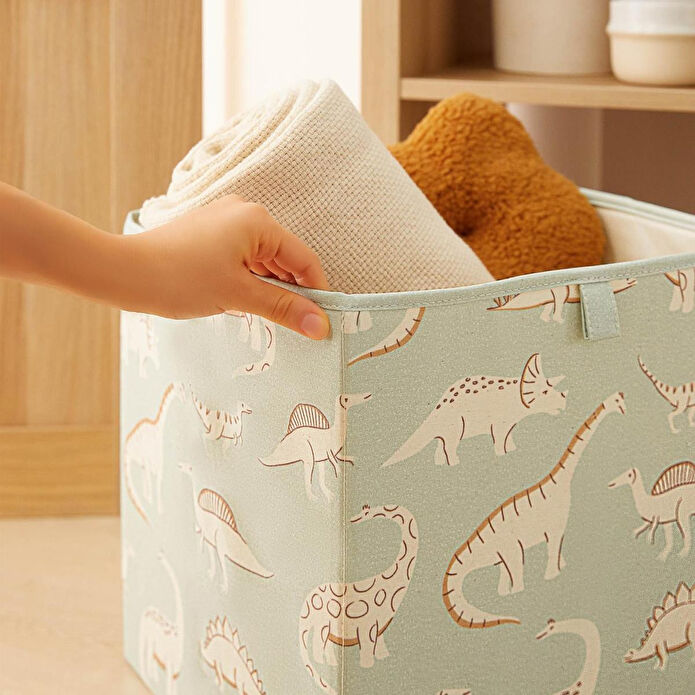 Ocean Home Textile Çocuk Odası Dinozor Kutu 33 X 30 X 33 Cm