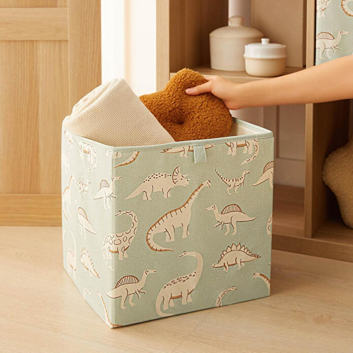 Ocean Home Textile Çocuk Odası Dinozor Kutu 33 X 30 X 33 Cm
