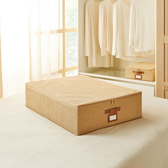 Ocean Home Textile Büyük Boy Jüt Destekli Kutu Hurç 55 X 70 X 18 Cm