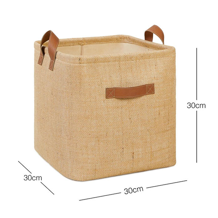 Ocean Home Textile Jüt Sepet 30 X 30 X 30 Cm