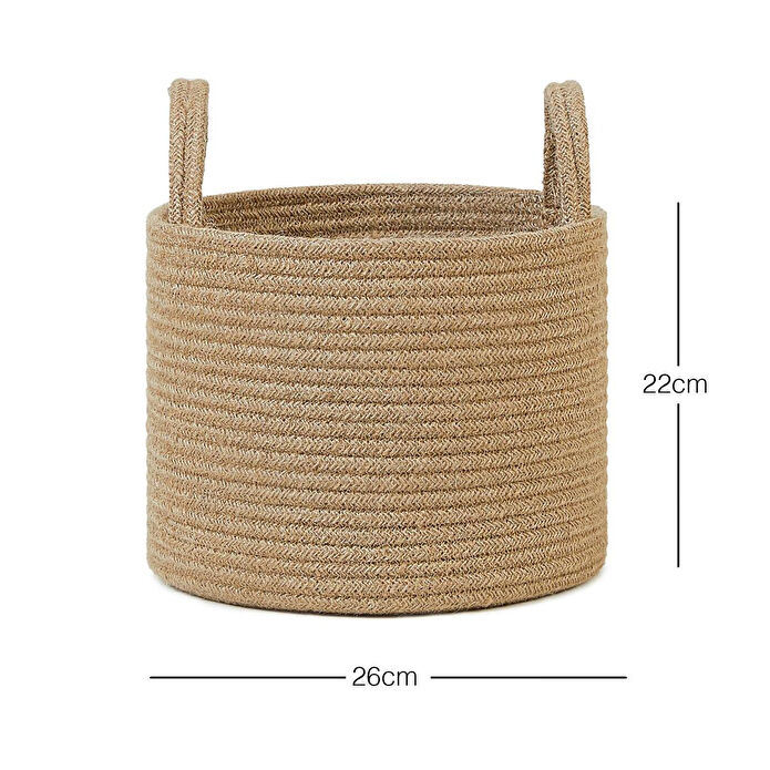 Ocean Home Textile Jüt Halat Sepet 26 X 22 Cm