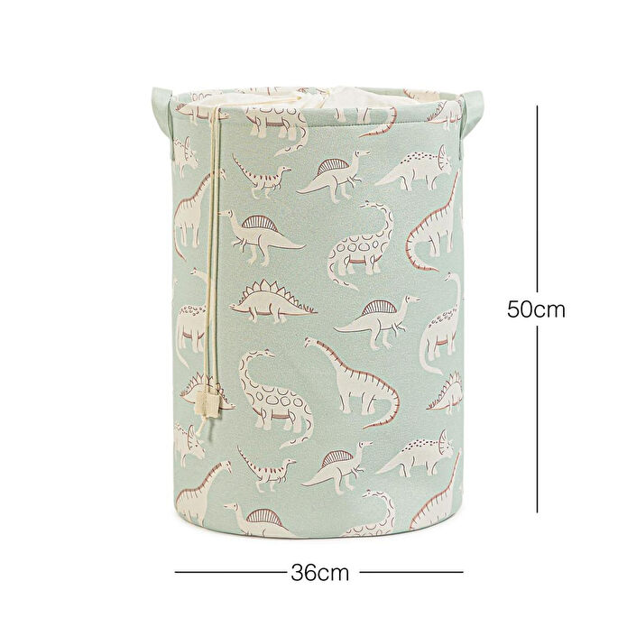 Ocean Home Textile Çocuk Odası Ağzı Büzgülü Dinozor Oyuncak Sepeti 36 X 50 Cm