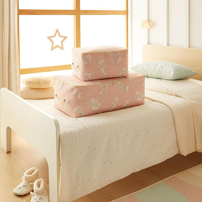 Ocean Home Textile 2'li Çocuk Odası Deniz Kızı Hurç Set 1 Adet 30 X 22 X 18 / 1 Adet 52 X 28 X 21 Cm