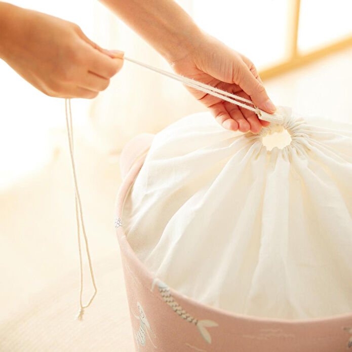 Ocean Home Textile Çocuk Odası Ağzı Büzgülü Deniz Kızı Oyuncak Sepeti 36 X 50 Cm